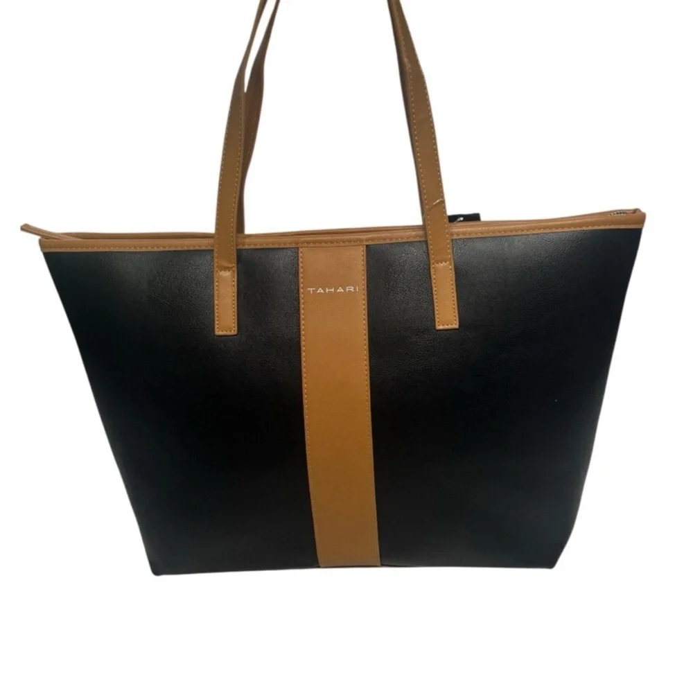 Tahari Black and Tan Tote Bag New Without Tag